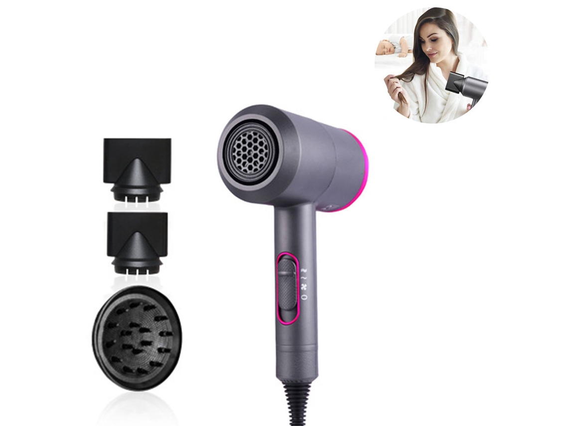 Secador de Cabelo Secador de Cabelo Iônico com Difusor Secador de Cabelo para Secagem Rápida Crianças Viagem Casa Dormitório-Ferro