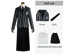 Disfraz De Wednesday Addams De La Academia Nevermore, Uniforme Escolar, Conjunto Unisex.