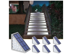 Luces Solares Para Escaleras, 6 Unidades Triangulares, Luz Blanca Fría, Ip68, Automáticas, Para Jardín, Suelo Y Patio.