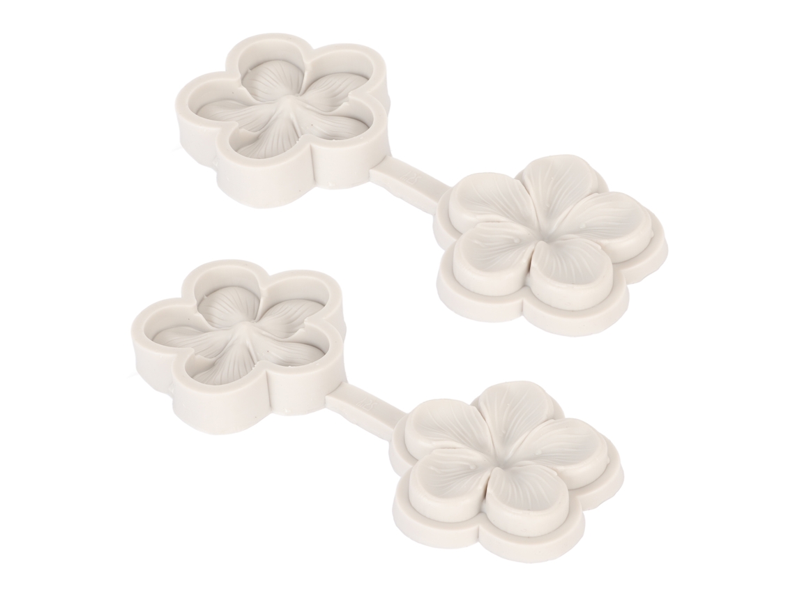 2 Moldes De Silicona Con Forma De Flor Para Fondant, Ideales Para Decorar Pasteles De Chocolate.