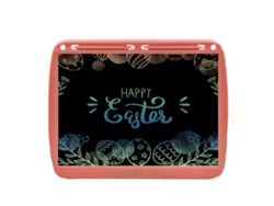 Tableta de escritura recargable de 15 pulgadas con línea colorida, tableta de escritura LCD con doble lápiz, tablero de dibujo para niños (rosa)