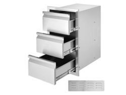 Cajón de acero inoxidable para cocina exterior con 3 niveles de almacenamiento Tekmaquinas