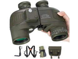 Binoculares Chennnls 10x50 para adultos, binoculares de safari con brújula, telémetro y correa para el pecho integrados, camuflaje militar.