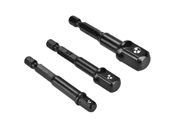 Adaptador de enchufe Sygo (cabeza hexagonal de 1/4" a varias cabezas cuadradas, juego de 3 piezas)