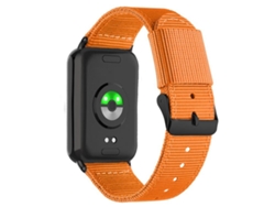 Bracelete Para Redmi Watch 6 / 5 / 4 - Nylon Trançado - Fivela De Pino Preta Laranja