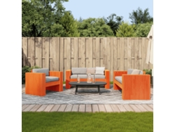 Conjunto de jardín de 2 piezas en pino macizo, marrón miel, DKD Home Decor