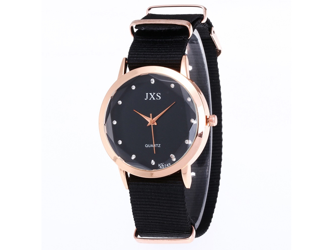 Reloj De Cuarzo Para Mujer Fashionable Con Correa De Nylon Y Espejo De Vidrio