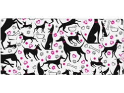 Besportble Alfombrilla De Ratón De Gran Formato Con Diseño De Galgos Y Huella De Pata Y Goma Antideslizante...