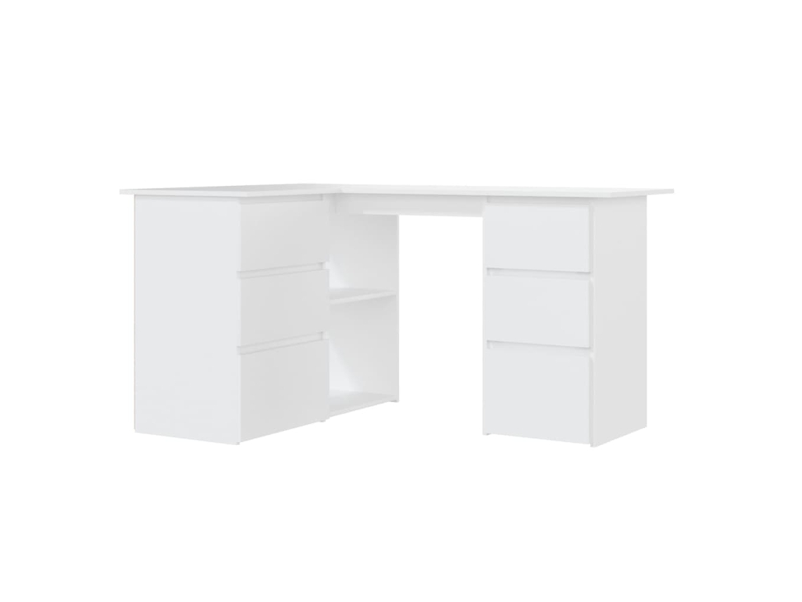 Escritorio de esquina en madera blanca MAISON EXCLUSIVE (145x100x76 cm)