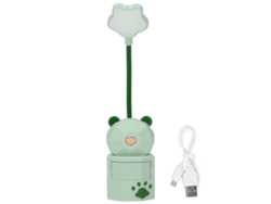 Lámpara de escritorio LED con forma de dibujos animados con protección para los ojos, luz nocturna para leer, carga USB, ideal para dormitorio o dormitorio.