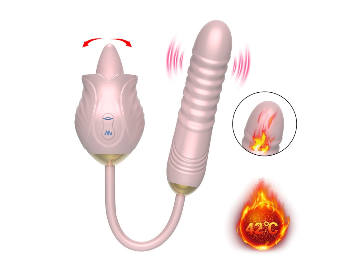 Vibrador De Masaje Telescpico Para Lamer La Lengua Rosa Para Mujer (rosa) Yizhood