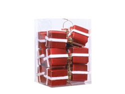 Adornos navideños, colgantes pequeños, estilos de regalo navideño, 10 cajas de regalo Yunzii (12 unidades)