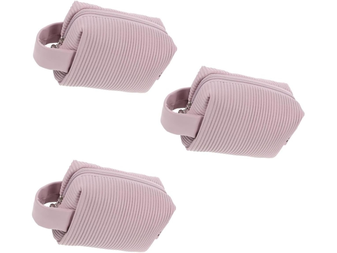 Neceser De Mano De 3 Piezas, Práctico Set De Almacenamiento De Maquillaje, Estuche De Aseo De Cuero