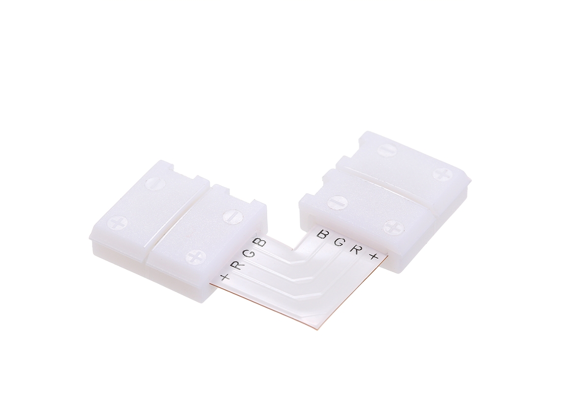 2026-conector De Tira Led Rgb De 4 Pines En Forma De L, Divisor Rápido, Pack De 10, Blanco, Para Tiras Led 10mm Smd5050