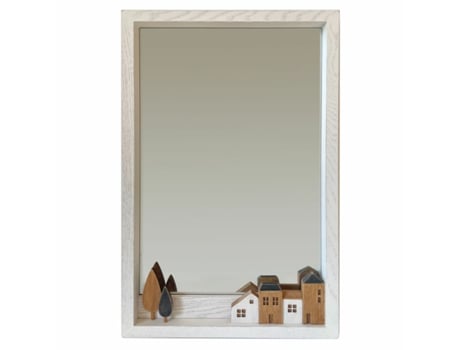 Espejo de pared DKD Home Decor Madera Blanco Casas (36 x 4 x 60 cm)