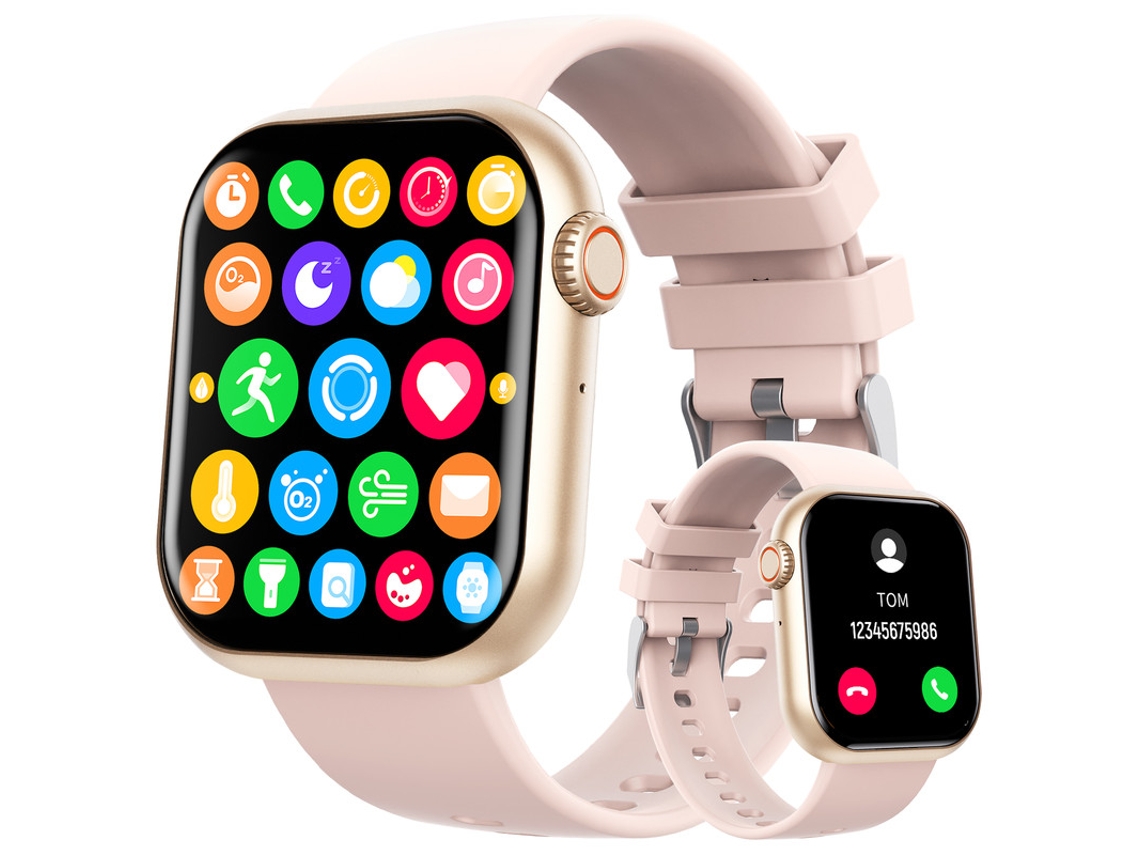 Reloj inteligente Bestvite F57 de 1,91 pulgadas y 50 modos deportivos, color rosa