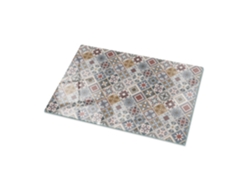 Tablero De Vidrio Rectangular Espelharte (100x70 Cm - Patrón De Mosaico Con Adornos - Gris)