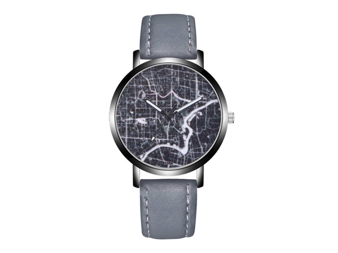 Reloj Analógico De Cuarzo Duradero De Moda Unisex Para Ocio Color Gris