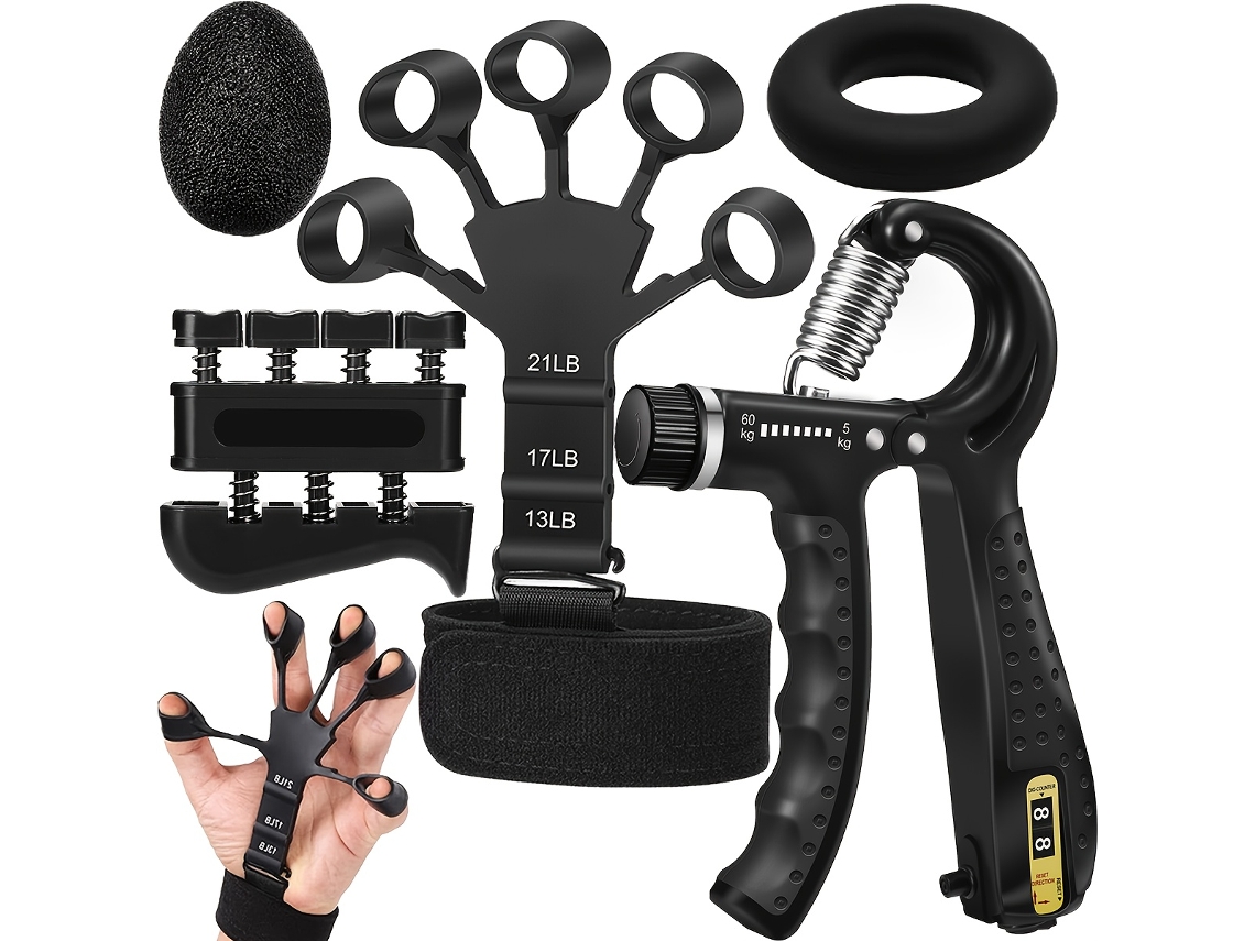 Entrenador De Fuerza De Agarre, Fortalecedor De Antebrazo Ajustable, Ejercitador De Dedos, 5 Uds. Digitallab