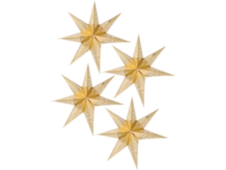 Juego De 4 Estrellas De Papel De Siete Puntas Para Colgar, Decoración Festiva Ligera Para Interiores.