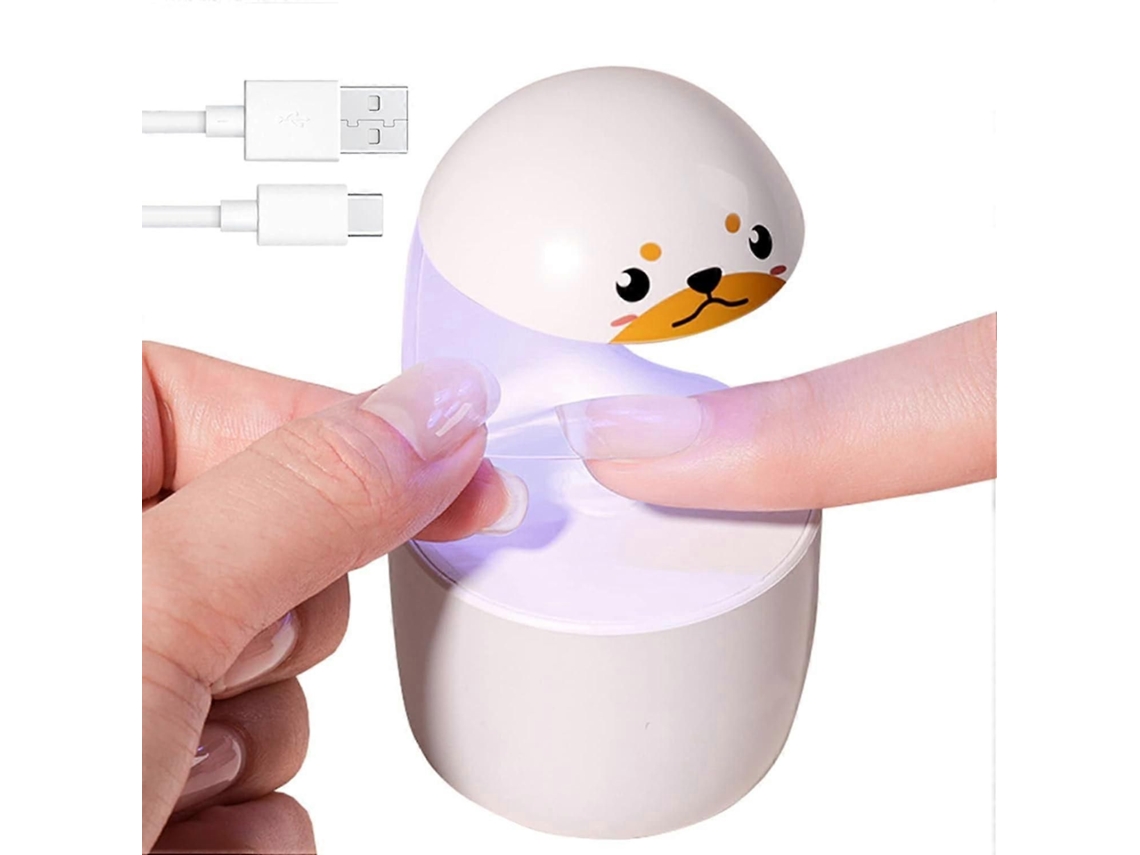 Mini lámpara LED para uñas, lámpara de curado UV con diseño de dibujos animados para esmalte en gel/pegamento para extensiones postizas, secador USB portátil para mujer GOKOCO