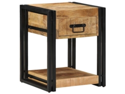 Maison Exclusive - Mesitas De Noche (2 Unidades) 40x40x50 Cm, Madera Maciza De Mango Sin Tratar