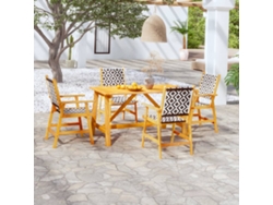 Juego de comedor de jardín de 2 piezas de madera maciza de acacia Dkd Home Decor