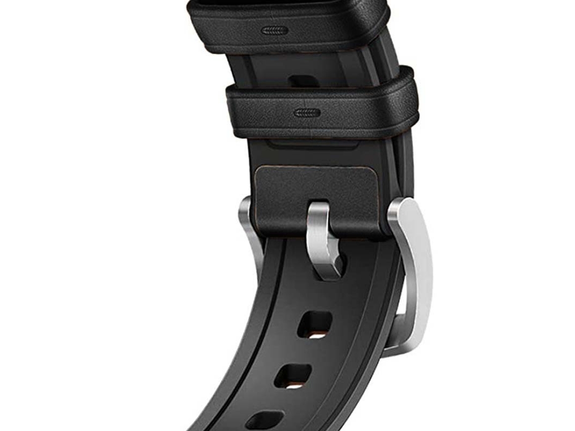 Correa Universal de Cuero Premium de 20mm para Smartwatch Xiaomi/Amazfit/SAMSUNG/Huawei/Realme/Ticwatch Negra