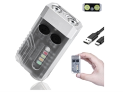 YEMAESRE Mini Linterna Edc Recargable 1000 Lúmenes Uv 365 Nm Fuente de Luz Multicolor con Base Magnética y Alarma de Sonido Blanco