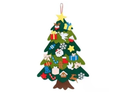 Árbol De Navidad De Fieltro Hecho A Mano Para Niños Con 32 Adornos.