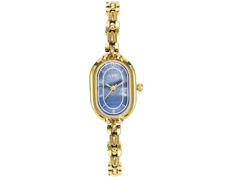 VEANXIN Reloj de pulsera para mujer con forma ovalada y delgada, vestido dorado, resistente al agua-Oro blanco
