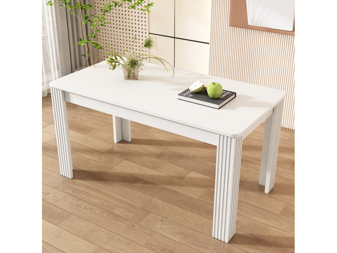 Mesa De Jantar Retangular Branca, Mesa De Centro/casual, Mesa De Jantar Moderna E Minimalista, Branca