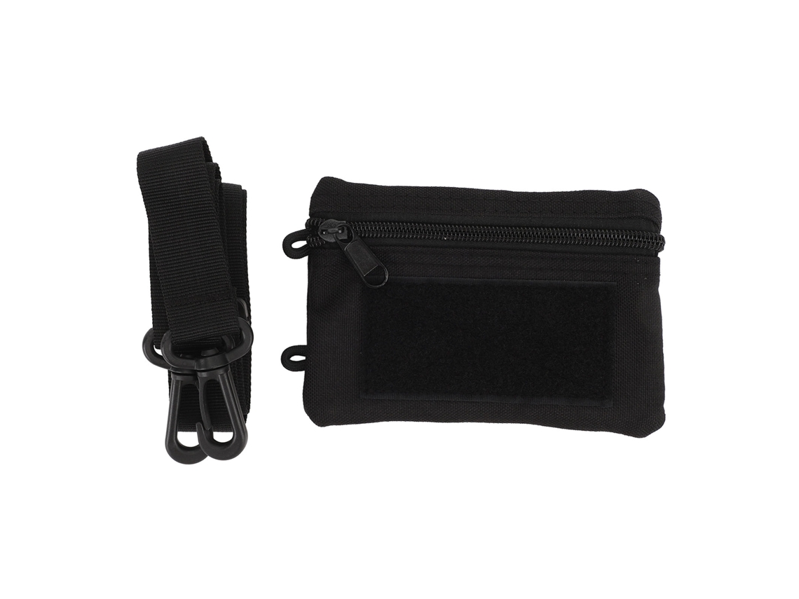 Monedero Ligero De Nailon Impermeable Con Cordón Ajustable Para Deportes, Portátil, Con Cuello Negro.