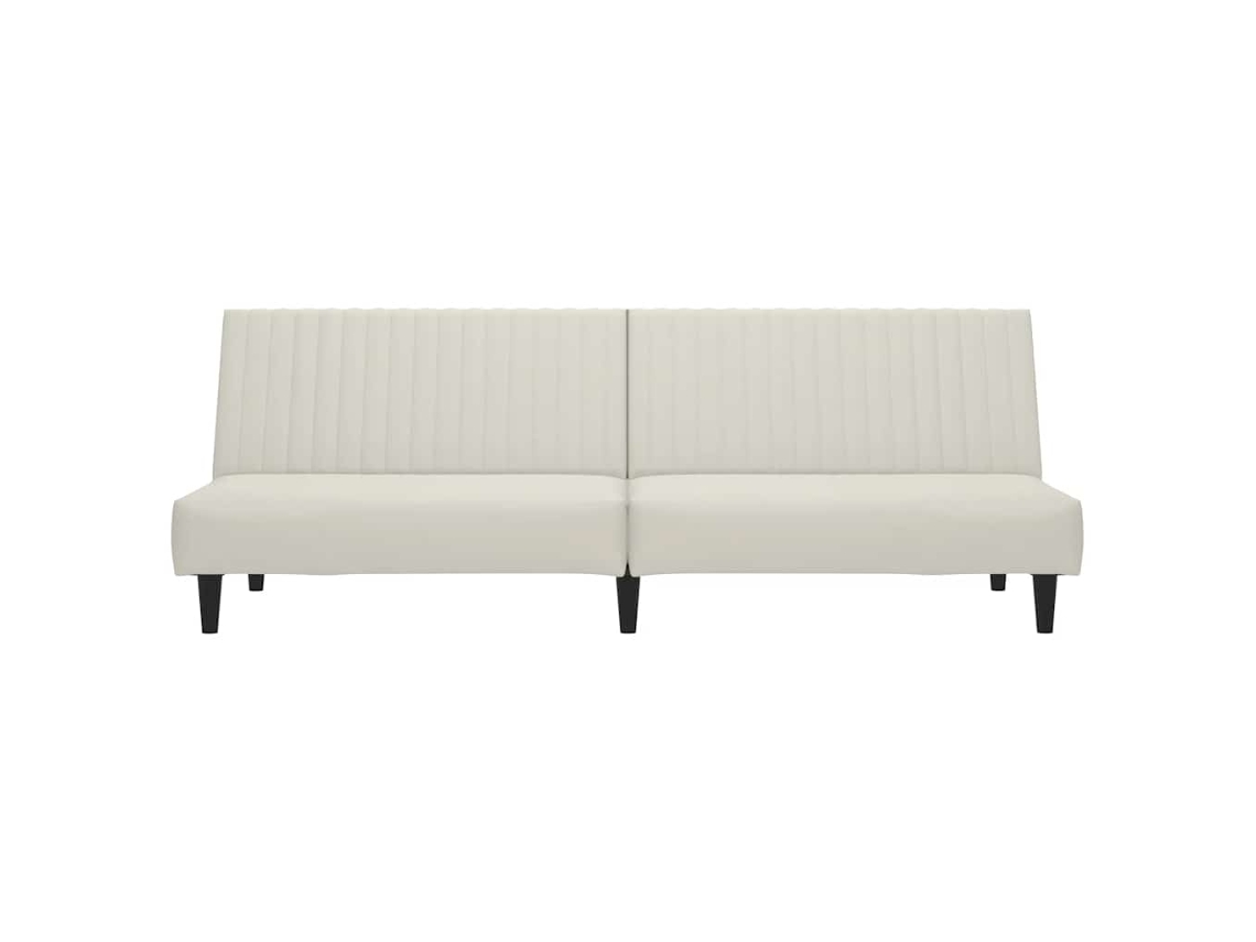 Sofá Cama De 2 Plazas Terciopelo Color Crema