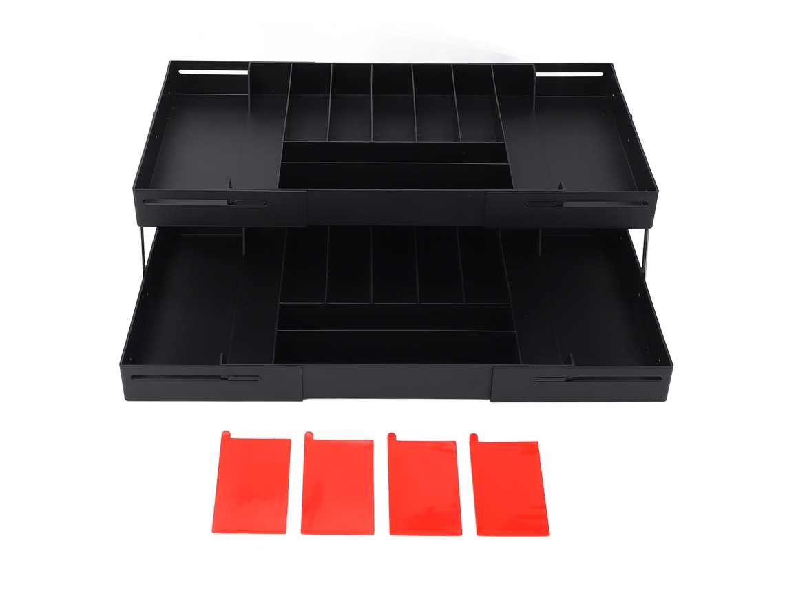 Organizador De Cajones Plegable Multifuncional De Varios Niveles Para Escritorio - Negro