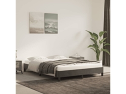 Estructura De Cama Sin Colchón Terciopelo Gris Oscuro 140x190cm