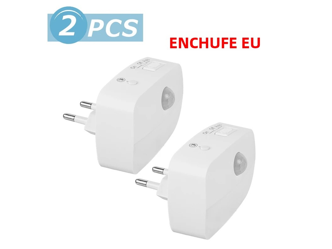 (2 Piezas) Mini Luz Nocturna Led Con Sensor De Cuerpo Humano Pir, 3 Modos, Enchufe Estándar Europeo.