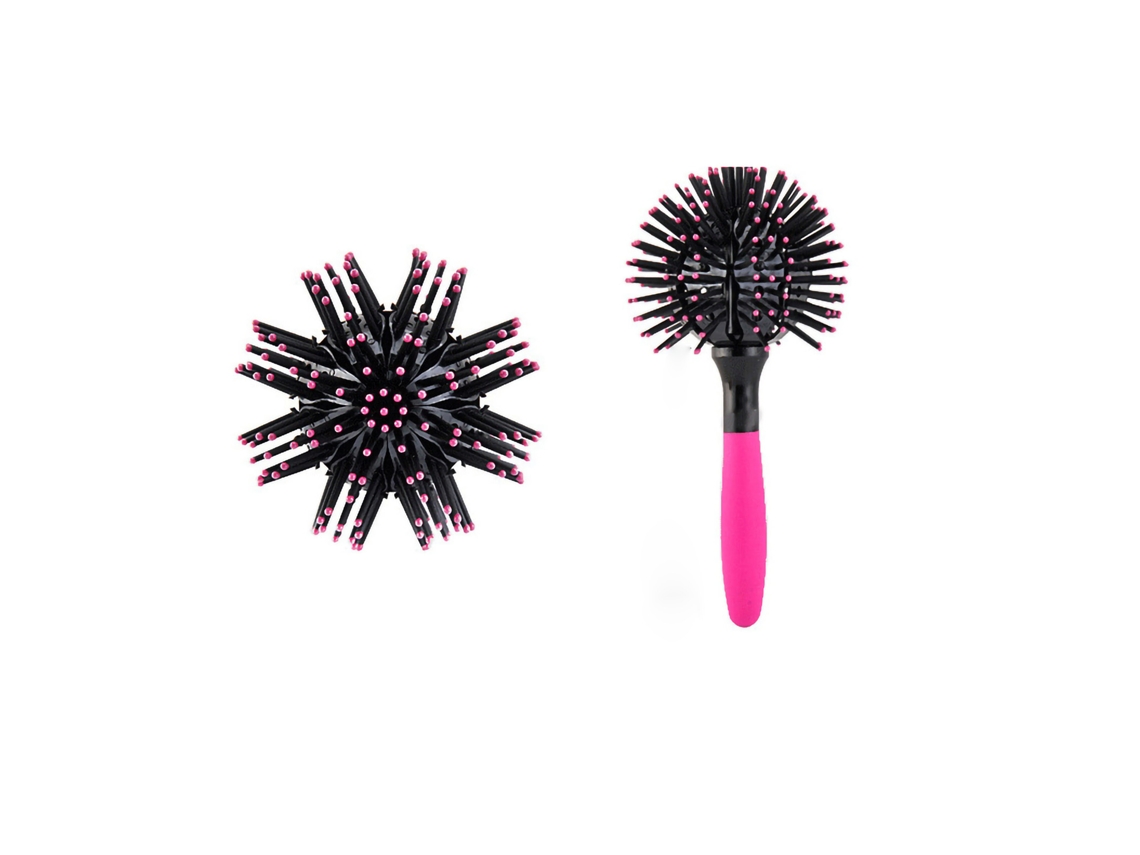 Peine Redondo 3d Con Bola Giratoria De 360°, Resistente Al Calor Para Desenredar Y Peinar El Cabello.