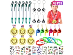 Set de juguetes de fútbol con 40/52/62/68/72 piezas: silbatos, pegatinas, llaves, pulseras, regalos para fiestas de fútbol y aficionados.