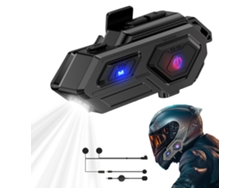 Auriculares con forma de casco, llamadas HD, música Hi-Fi, resistentes al agua, LED, Bluetooth, color negro