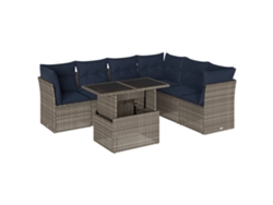Maison Exclusive - Conjunto De Sofá De Jardín De 7 Piezas Con Cojines, Poliratán Gris