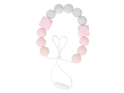 Collar De Para Bebés Con Cuentas De Silicona Suave Y Exquisito, Masticable Para Masaje De Encías, Color Rosa