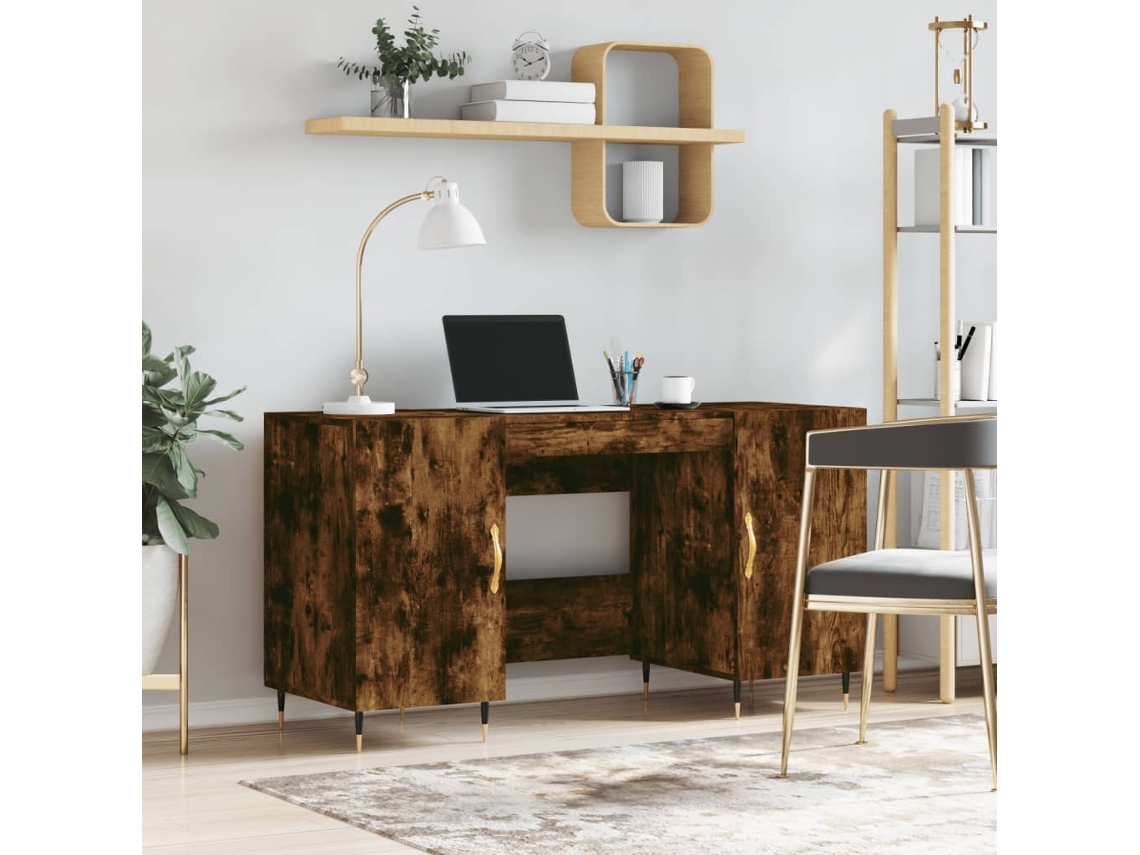 Escritorio | Mesa | Escritorio de 140x50x75 cm. Fabricado en madera de roble ahumado.