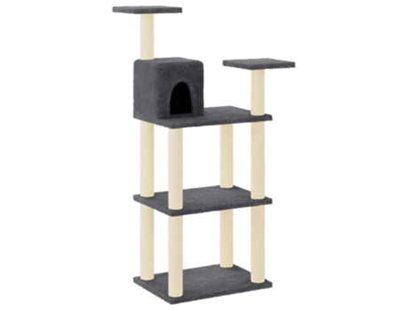 Rascador para gatos con postes de sisal VIDAXL gris oscuro (118,5 cm)