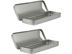 Estuche Multifuncional De Acero Inoxidable De 2 Piezas, Caja De Almacenamiento Duradera