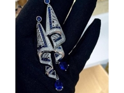Pendientes vintage en plata de ley 925, acabado satinado, estilo étnico, pendientes colgantes, joyería de fiesta Zeuxo