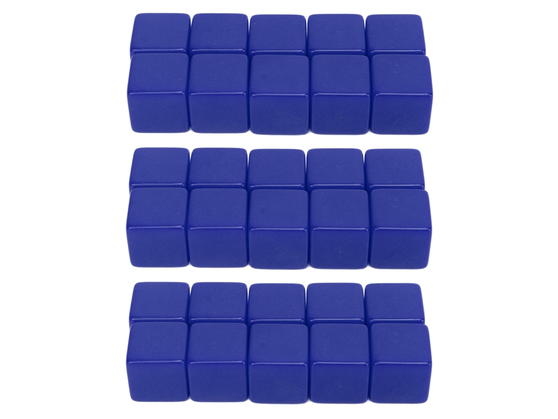 Juego De 30 Dados En Blanco De 16 Mm Y 6 Caras Para Escribir - Juego Didáctico De Matemáticas - Azul