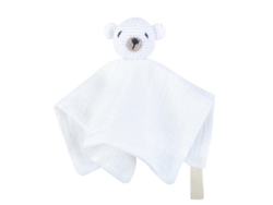 Toalla reconfortante para bebés, diseño de dibujos animados, oso de punto, paño para eructar, juguete relajante para dormir, babero para bebés y niños pequeños