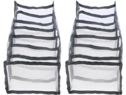 Organizador Armario Plegable 2 Piezas Nailon 7 Compartimentos Visibles Guardar Vaqueros Pantalones Práctico