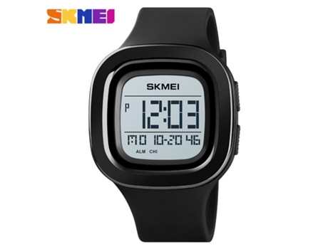 Reloj digital para hombre Reloj de pulsera resistente al agua Relojes digitales cuadrados deportivos-Máquina blanca y negra LUUCOZK